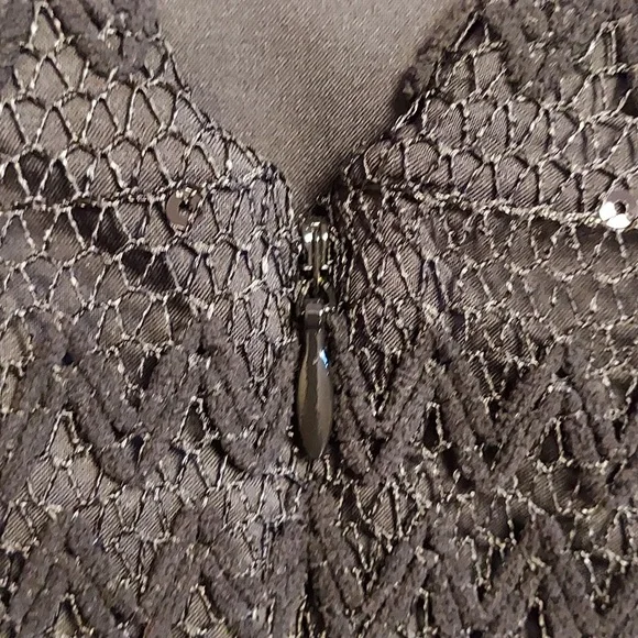 Plenty by Tracy Reese NWT Black Sequin Lace Textured Shift Mini Dress Size 8 - Picture 5 of 8